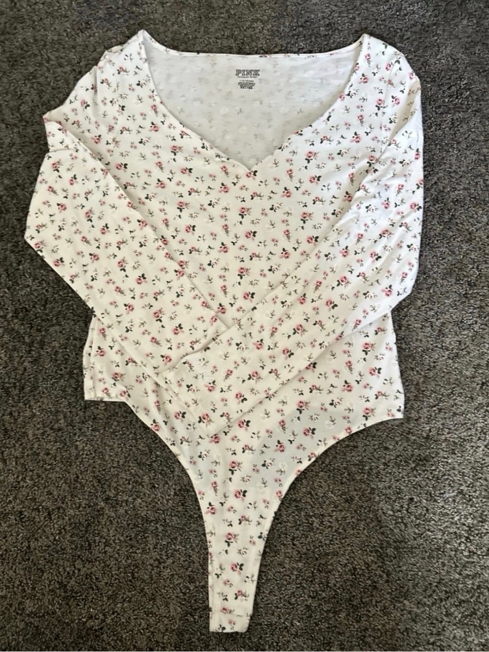 PINK VS Floral Bodysuit Size Large 0041